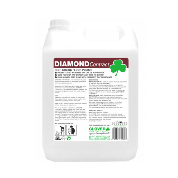 Clover Diamond Contract High Solids Floor Polish from Mojjo