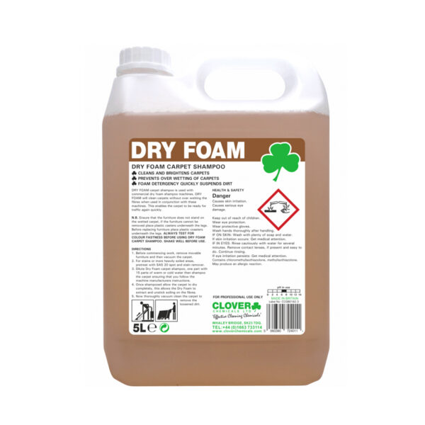 Clover Dry Foam Carpet Shampoo 5L from Mojjo