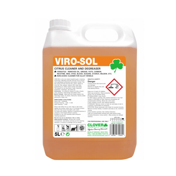 Clover Viro-Sol Citrus Cleaner & Degreaser 5L from Mojjo