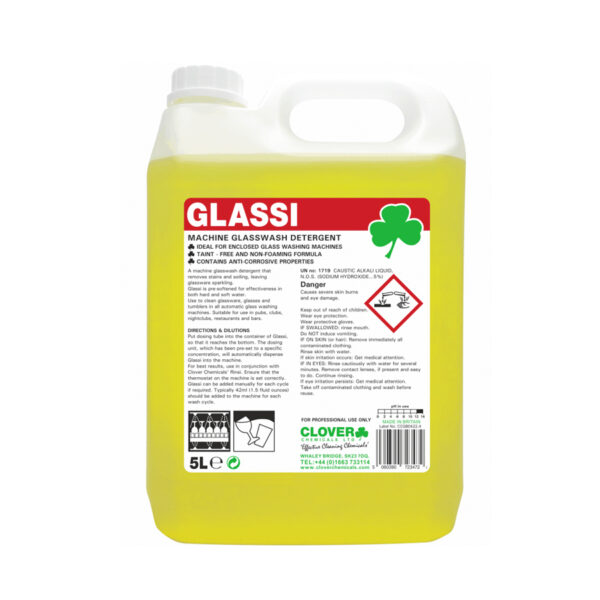 Clover Glassi Machine Glasswash Detergent 5L from Mojjo