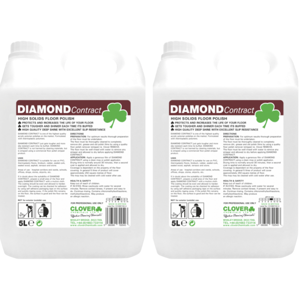 Clover - Diamond Contract (High Solids Floor Polish 18%) (5L) Pack of 2