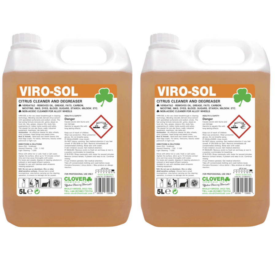 Clover - Viro-Sol (Citrus Based Cleaner & Degreaser) (5L) Pack of 2